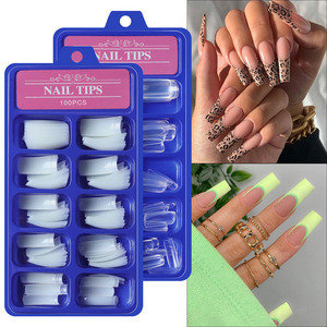 100 <span class=keywords><strong>Uñas</strong></span> Postizas Acrílicas, Cobertura Completa y Media Cobertura, Francesas, <span class=keywords><strong>Naturales</strong></span>, Transparentes, 10 Tamaños, Puntas <span class=keywords><strong>de</strong></span> <span class=keywords><strong>Uñas</strong></span> Postizas a Presión - Product Image 2