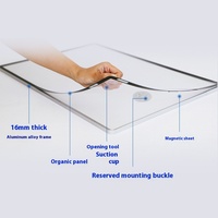 Papan Iklan Logam yang Dapat Disesuaikan Bingkai Poster Magnetik Bulat Cetak Sablon Perubahan Warna Logo OEM Bingkai Foto LCD 4K