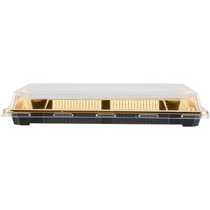 Disposable Clear Lid PS+OPS Sushi Packaging Box Stackable Design 800 Sets Pack for Sushi & Hamburger - Product Image 6