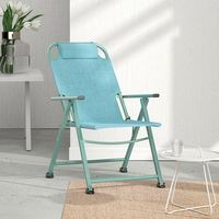 Chaise pliante pour la plage, le camping, inclinable, portable, réglable, dossier haut, avec appui-tête