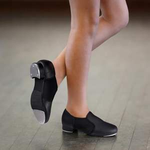 Chaussures de claquettes Dynadans pour filles, unisexes, en cuir PU, élastiques, à enfiler, talon plat pour la danse - Product Image 5