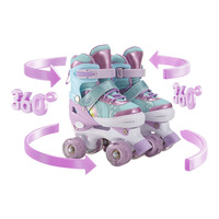 Patins à roulettes réglables anti-chute en tissu PU à double rangée pour enfants, idéaux pour les filles débutantes - Vente en gros