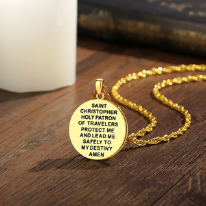 Pendentif Saint Christophe en Cuivre Changda, Collier Amulette Catholique, Médaille de Protection, Bijou Religieux Significatif - Product Image 3