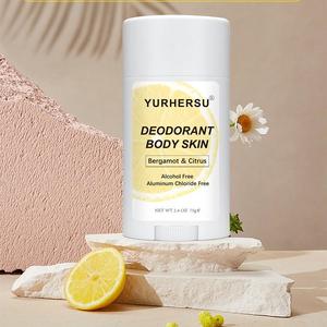 YURHERSU Déodorant Personnalisé Format Voyage 75g Parfum Naturel <span class=keywords><strong>Bio</strong></span> Longue Durée Anti-transpirant Crème Baume Stick pour <span class=keywords><strong>Aisselles</strong></span> - Product Image 1