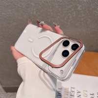Support de caméra magnétique transparent pour iPhone 17 Air 16 15 14 Pro Max, coque de protection en acrylique compatible avec la charge sans fil