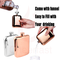 Flacon à alcool en métal avec couvercle, contenant à vin, couvercle pour liqueur, personnalisable, 6 oz, revêtement réutilisable, gourde à liqueur