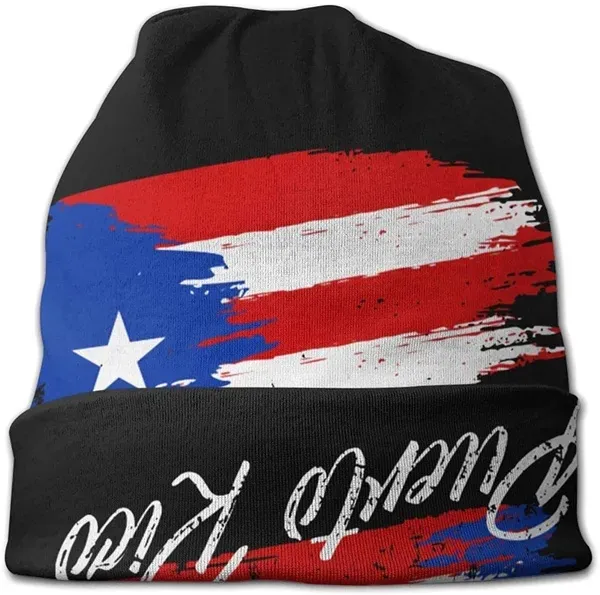 Mutsen Met Custom Logo Winter Mutsen Hoeden Voor Mannen Vrouwen Puerto Rico Vlag Unisex 3D Printing Mode Schedel Hip Hop mutsen