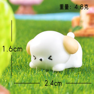 Produk baru lintas batas lanskap mikro anjing putih kecil kreatif aksesori Diy rumah boneka lansekap ornamen mobil - Product Image 6