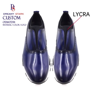 Chaussures de sport formelles pour hommes en cuir véritable italien faites à la main, durables, légères, respirantes, à enfiler, tendance mode, pour le bureau - Product Image 5