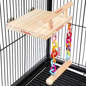 Wholesale Birds Toy Parrot Wooden Swing Combination Toy Ladder Hammock Home Decor Birds