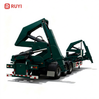 Promotion : Semi-remorque porte-conteneurs RUYI 3 essieux, 20/40 pieds, auto-chargeante, en acier, chargement latéral, à vendre