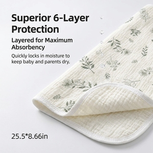 Kain Serbet Muslin 6 Lapis untuk Bayi Baru Lahir, Handuk Bersendawa Lembut dan Menyerap, Bentuk Kacang Figur-8, Kain Lap Muntah untuk Menyusui Bayi - Product Image 5