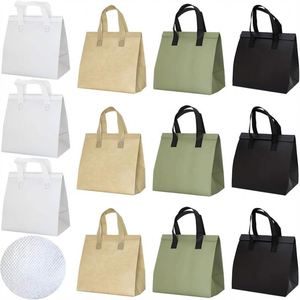 Custom Logo Non-Woven Leakproof Thermal Insulated Cooler Bags Reusable Blank Lunch Food Delivery Bag for Wedding Picnic - Product Image 1