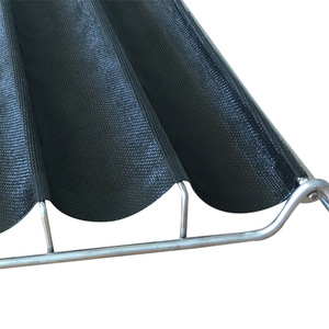Factory New Design Breathable Black <b>Silicone</b> Loaf Pan <b>Silicone</b> Non Stick Tray <b>Silicone</b> baguette Tray with Stainless Steel Rack - Product Image 3