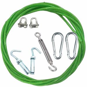 Corde à linge en acier inoxydable à 7 brins, réglable, pour extérieur et intérieur, avec crochet, forme ronde - Product Image 1