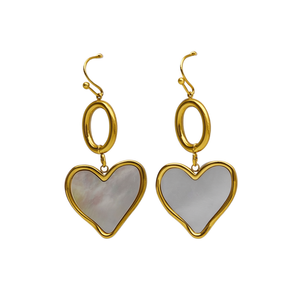 Pendientes de Moda con Forma de Corazón, Chapados en Oro, Acero Inoxidable 316L, Joyería Sostenible y Resistente - Product Image 2