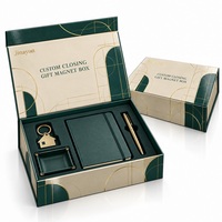 Boîte cadeau magnétique personnalisée en carton rigide gris de 2 mm, papier couché, laminé brillant, imprimé CMYK avec logo en feuille d'or