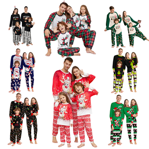 Ensemble de pyjamas de Noël décontractés personnalisables pour la famille, rouge/vert, vêtements de nuit pour les fêtes, pour garçons, filles, couples, frères, sœurs - Product Image 3