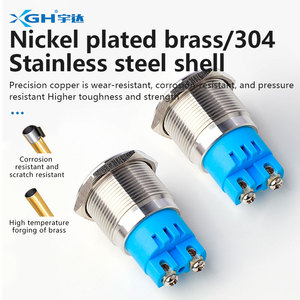 Bouton de commutation de sonnerie en métal étanche éclairé YUDA avec lumière, volume élevé de décibels, IP65, <span class=keywords><strong>19</strong></span>/22mm, courant d'entrée 30mA, rouge - Product Image 4