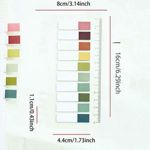 6pcs 1200sheets Multi-color Half-color Self-adhesive Label Sticker <b>Memo</b> <b>Pad</b> Set Writable Page Number Marking Sticky Notes - Product Image 2
