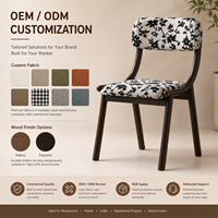 Chaise de salle à manger rembourrée à motifs floraux avec structure en bois courbé - Assise ergonomique et confortable pour la maison, le restaurant, l'hôtel