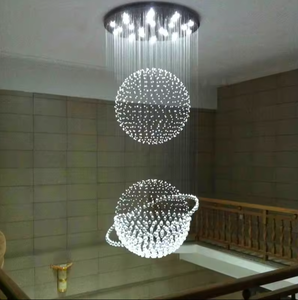 Zeal Lighting lámpara colgante de techo de bola de cristal de gota de lluvia de lujo moderna a la venta - Product Image 4