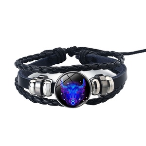 <span class=keywords><strong>Horóscopo</strong></span> <span class=keywords><strong>de</strong></span> moda cuerda trenzada pulsera luminosa aleación 12 signo del zodiaco joyería con brillo en la oscuridad astrología estilo <span class=keywords><strong>chino</strong></span> - Product Image 1
