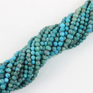 Großhandel natürliche türkis farbene Edelstein runde facettierte glänzende lose Stein perlen für Schmuck herstellung Diy Halskette