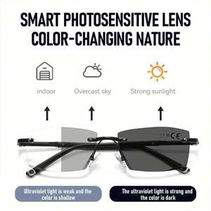 Gafas de Lectura Multifocales Fotocromáticas Sin Montura Unisex de Moda 2025, Gafas Anti Luz Azul para Presbicia, Gafas de Visión Nocturna - Product Image 4