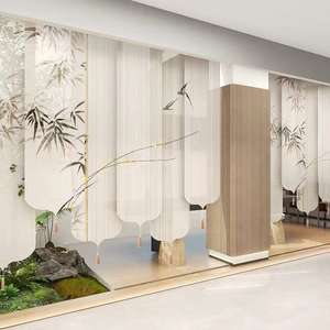 Rideau en bambou tissé artisanal, artisanat traditionnel, séparation, matériau naturel pour restaurant japonais - Product Image 2