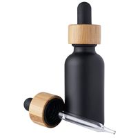 Vente en gros de flacons compte-gouttes en verre pour huiles essentielles, noirs, avec bouchon compte-gouttes en verre