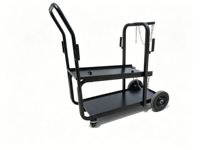 Robuster Schweißwagen mit Schrägabgeschrägter Oberablage & Doppelten Sicherheitsketten, 150kg Tragfähigkeit 2-stufiger Rollender Schweißertrolley