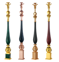 Fournisseurs de premier rang Garde-corps d'escalier en métal aluminium couleur laiton Conception Garde-corps d'escalier forgé plaqué or