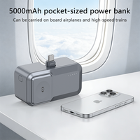 Batterie externe ultra-mini personnalisée 5000 mAh sans fil avec interface Type C, approuvée par les compagnies aériennes, indicateur LED, utilisation portable en extérieur