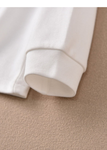 <span class=keywords><strong>Polo</strong></span> respirant à <span class=keywords><strong>manches</strong></span> <span class=keywords><strong>longues</strong></span> pour tout-petits garçons - Haut décontracté en coton <span class=keywords><strong>blanc</strong></span> pour enfants avec poche, teint uni 180g - Product Image 6