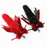 SM Bow Tassel fox Tail Anal Plug Femelle Ouverture Arrière Extension Rôle Prop