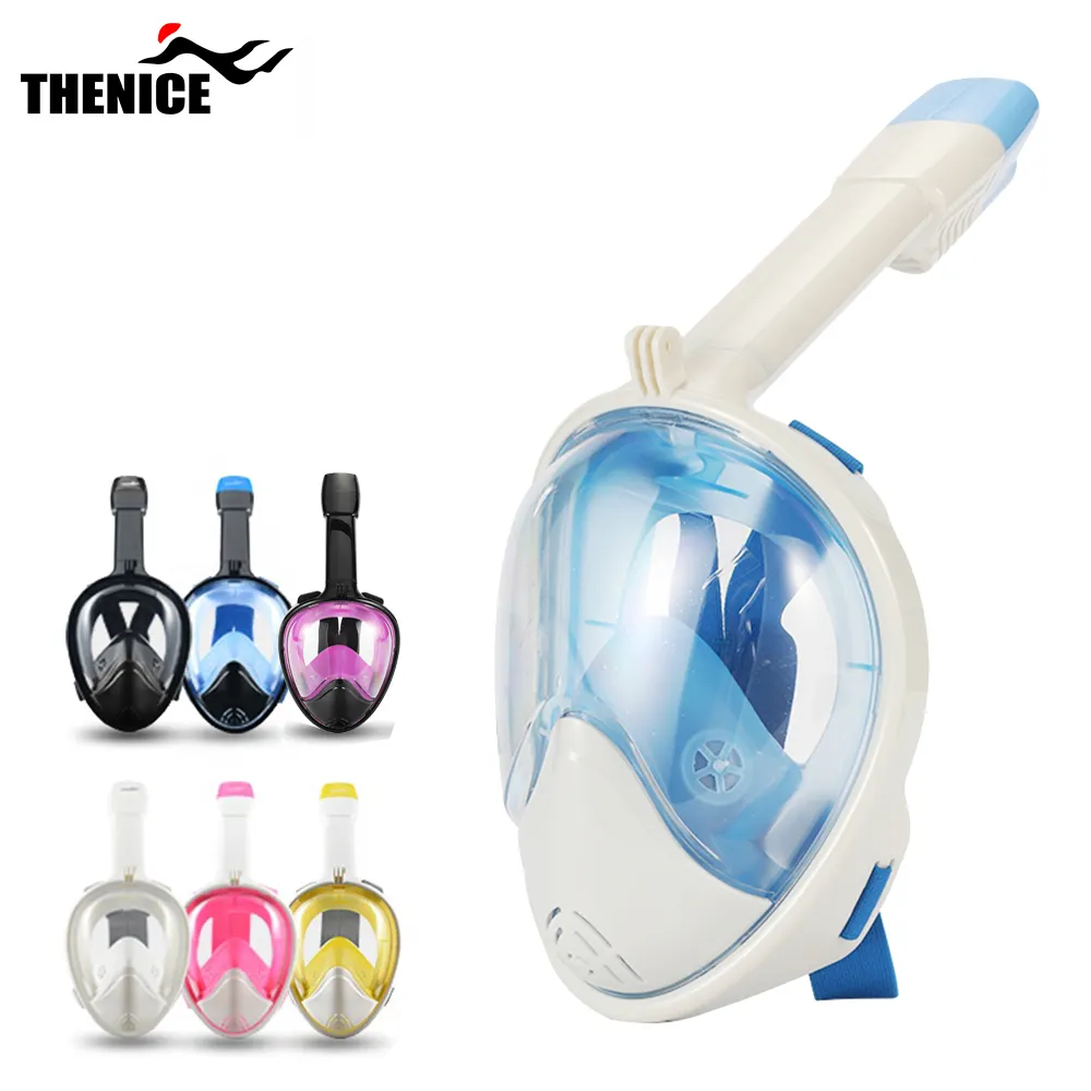 Thenice 180 Degree Free Breath Fully Dry Diving Foldable Anti Fog Full Face Snorkel Mask