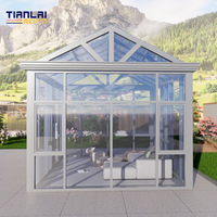 Véranda en aluminium et verre pour jardin de villa, avec double vitrage trempé