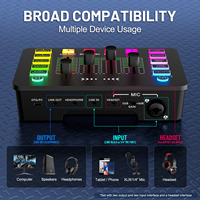 Carte son de mixage audio pour jeux, interface audio USB pour diffusion en direct, podcasting, avec préampli professionnel XLR 48V pour microphone