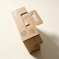 Bac à litière pour chat en carton kraft personnalisé, jetable, imperméable, pliable, portable, avec poignées, impression UV
