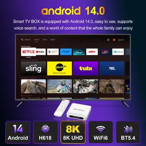 El Mejor Reproductor Multimedia de Internet H96 MAX 8K 2026, Decodificador Inteligente OTT, Android 14 <span class=keywords><strong>Pro</strong></span> TV Box Premium, Europa y EE. UU. - Product Image 2