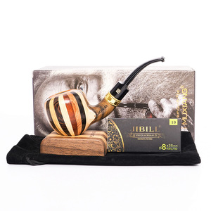 Tobacco Pipe Bent Type Oak Wood Smoking Pipe For Men Traditional Heathers Style Pipe Gift - Product Image 4