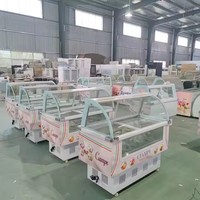 Congélateur commercial Petit congélateur à crème glacée Congélateur horizontal à porte coulissante en verre Vitrine réfrigérée Réfrigérateur à crème glacée