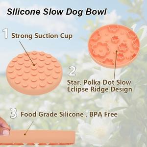 Food Grade Silicone Stylish Solid Clicking <b>Mat</b> Pet Slow Feeder Bowl Puzzle Suction Cup Anti-Slip Rounded Shape for <b>Cats</b> Dogs - Product Image 3