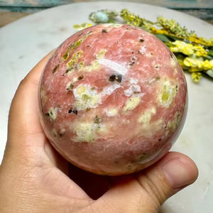 Vente en gros de sphères de tourmaline pêche bohème de haute qualité, pierre de cristal naturelle polie de 5-7 cm, décoration d'intérieur unique pour les fêtes - Product Image 5