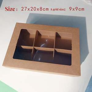 Jiugongge <b>Hot</b> Pot & Barbecue Kraft Paper Takeaway <b>Box</b> Disposable <b>Lunch</b> <b>Box</b> with Transparent Foil Creative Packaging for Sushi - Product Image 4