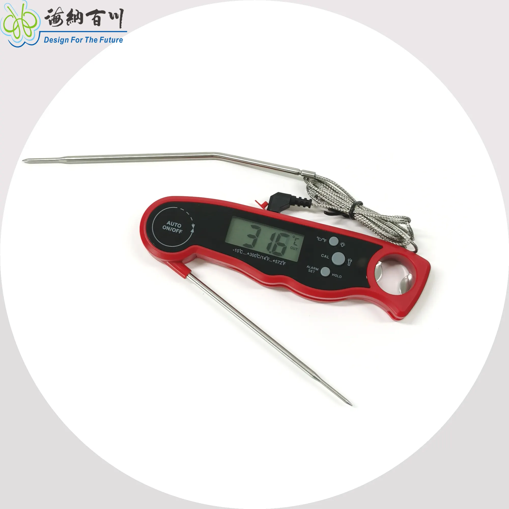 foldable cooking kitchen digital thermometer Stainless steel 304 Plastic & LCD