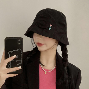 Sombrero tipo pescador para mujer, de lona de algodón rosa, protección solar, primavera y verano, sombrero de pescador, circunferencia de cabeza grande - Product Image 3