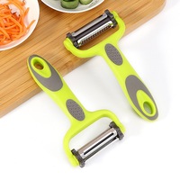 Nieuw Product China Fabriek Voorraad Julienne Dunschiller 3 Cutter Heads Fruit Dunschiller Comfortabel Handle Fruit Julienne Dunschiller