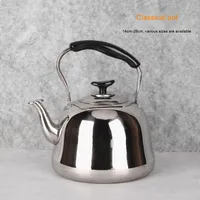 Bouilloire sifflante non magnétique classique en acier inoxydable Yolecen avec poignée pour cuisinière à induction de restaurant de voyage à domicile